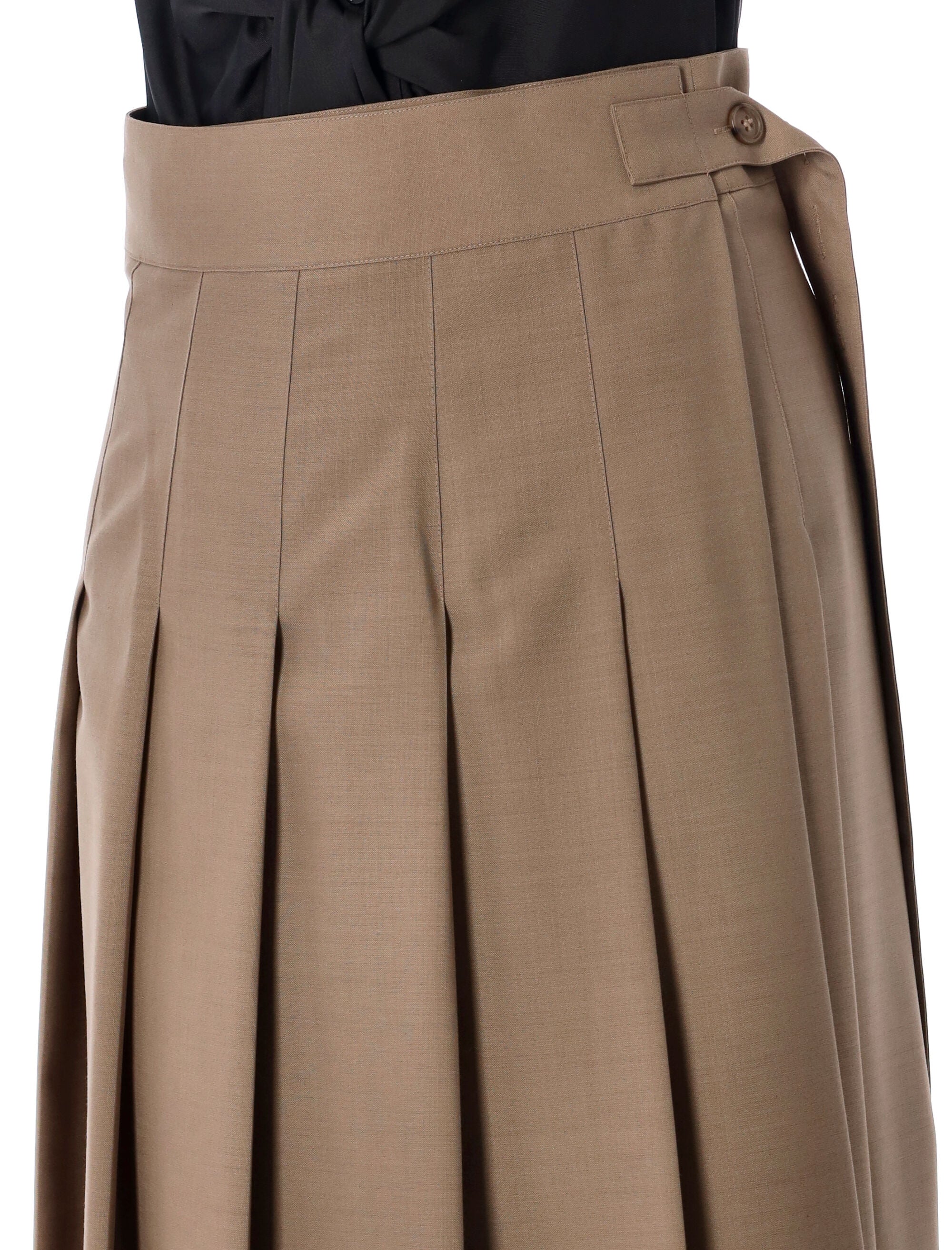 RÓHE Ankle-Length Pleated Wrap Skirt