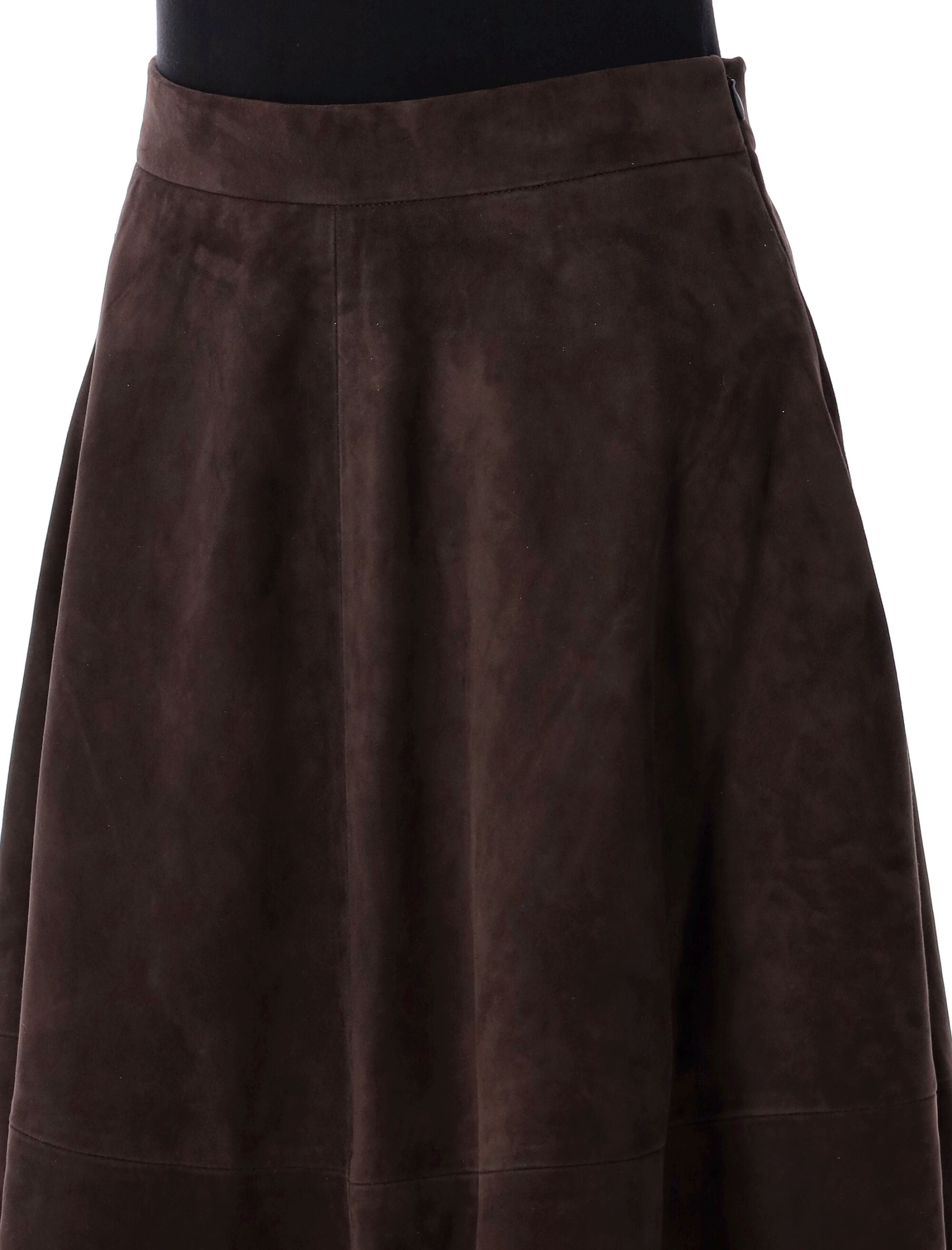 RÓHE Women’s A-Line Midi Suede Skirt - Size 36