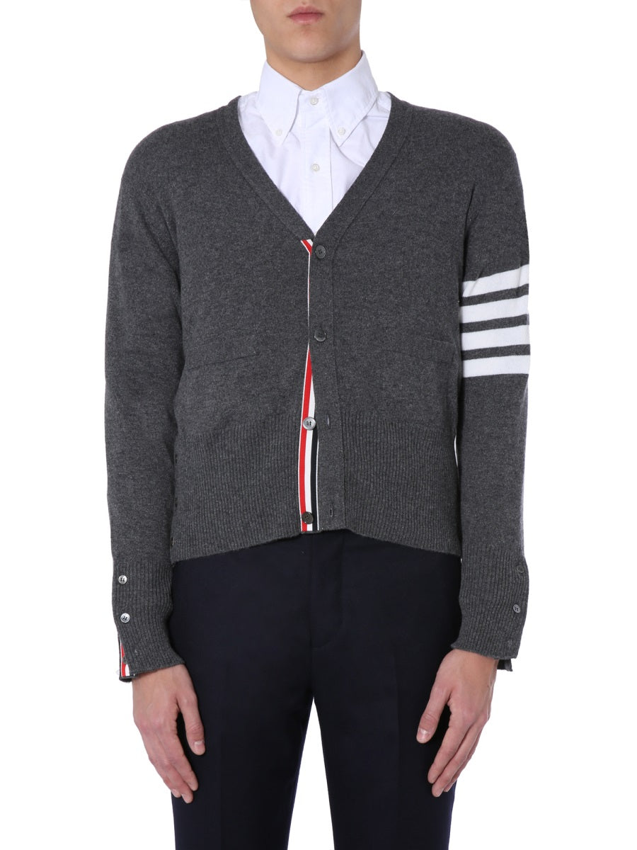 THOM BROWNE V-Neck Cashmere Cardigan Size 3 JP