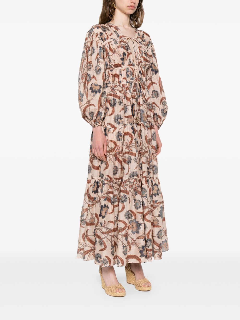 ZIMMERMANN Billowing Maxi Dress with Self-Tie Accents