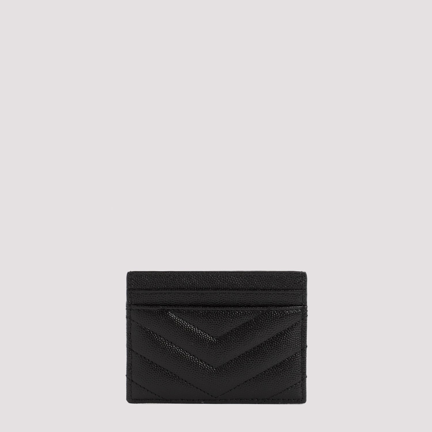 SAINT LAURENT Mini Quilted Card Holder with Metal Logo