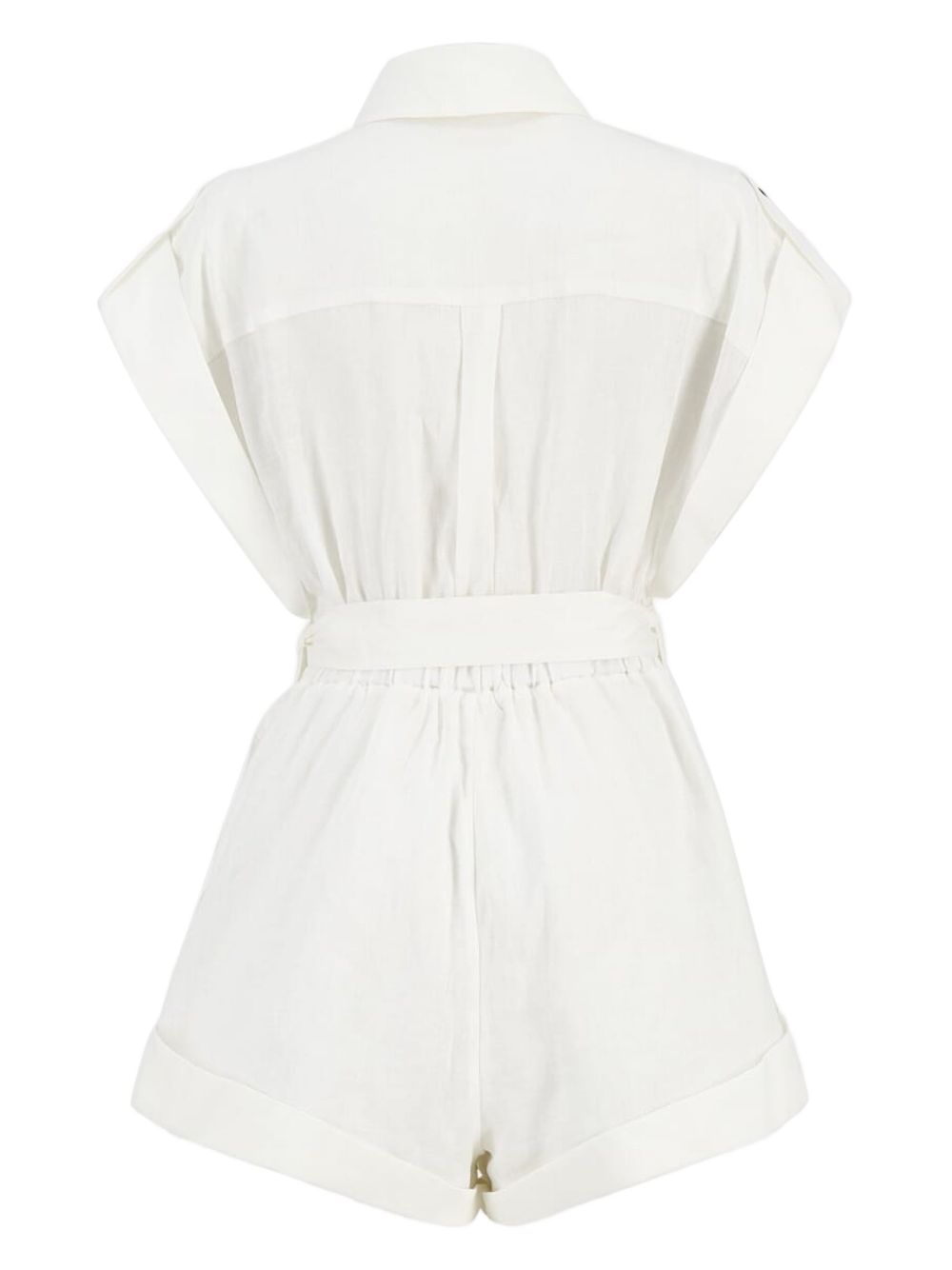 ZIMMERMANN Mini Linen Short Playsuit with Button Fastening
