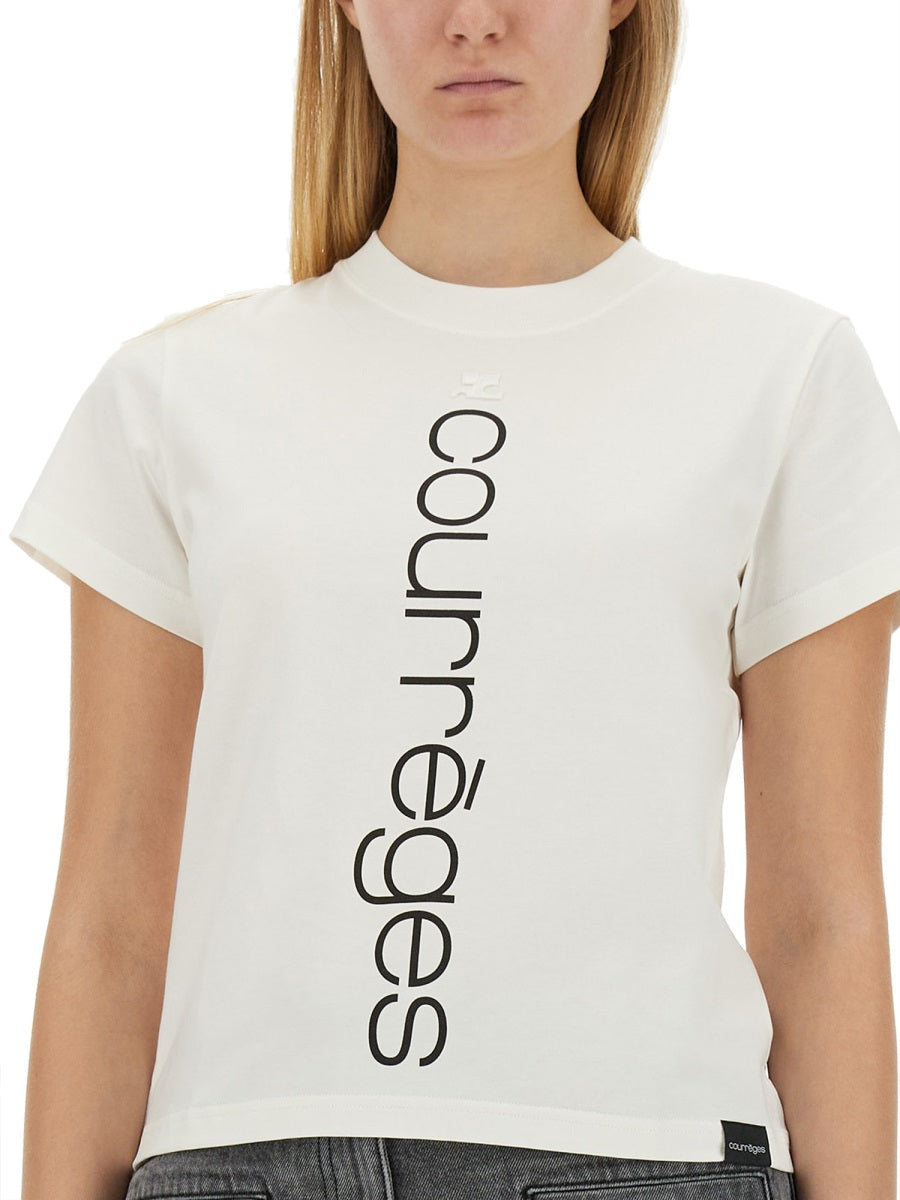COURREGÈS Regular Fit Logo T-Shirt - Women's Small