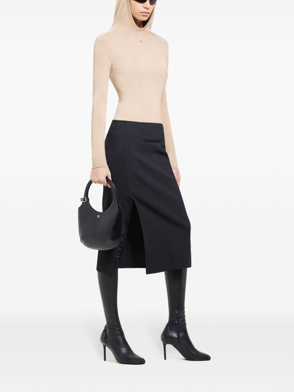 COURREGÈS Mini Leather Shoulder Bag