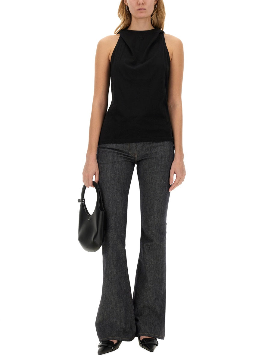 COURREGÈS Logo-Embellished Regular Fit Cotton Top - Size S