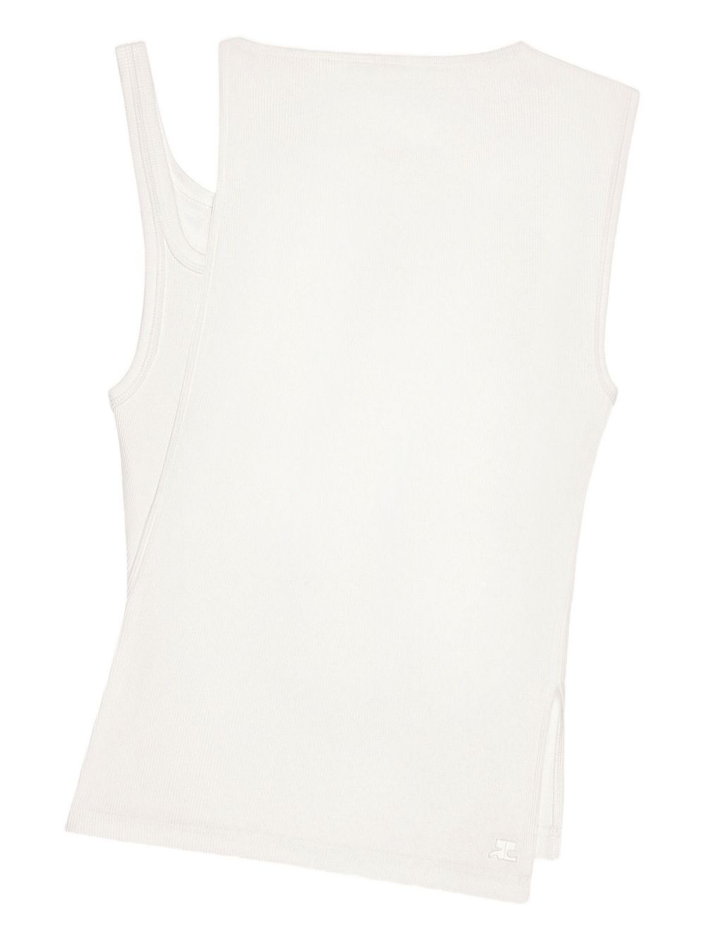 COURREGÈS 90's Asymmetrical Neckline Sleeveless Cotton Top for Women