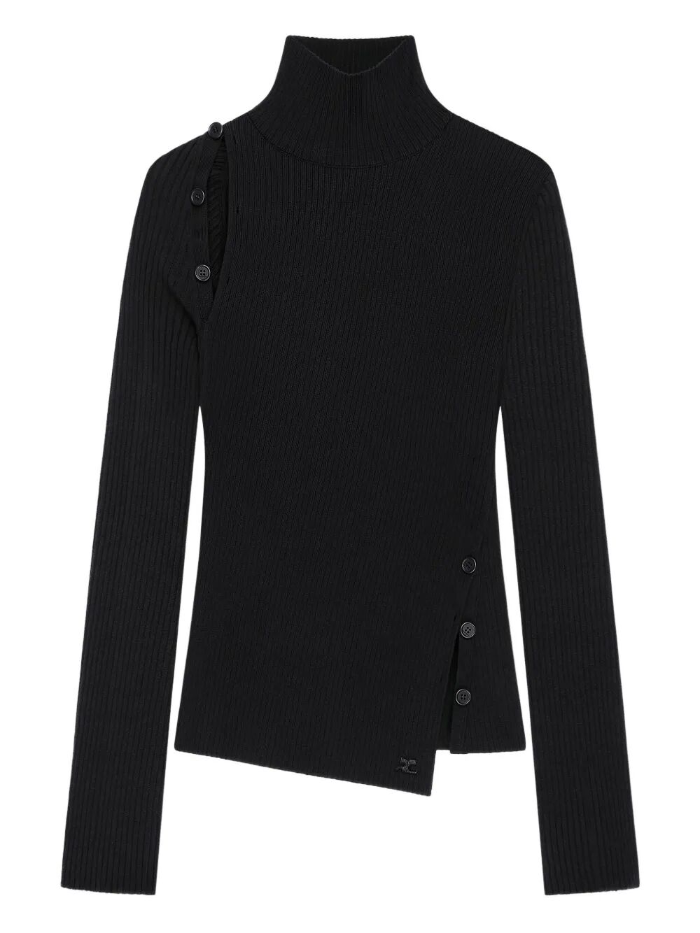 COURREGÈS Buttoned Mockneck Sweater
