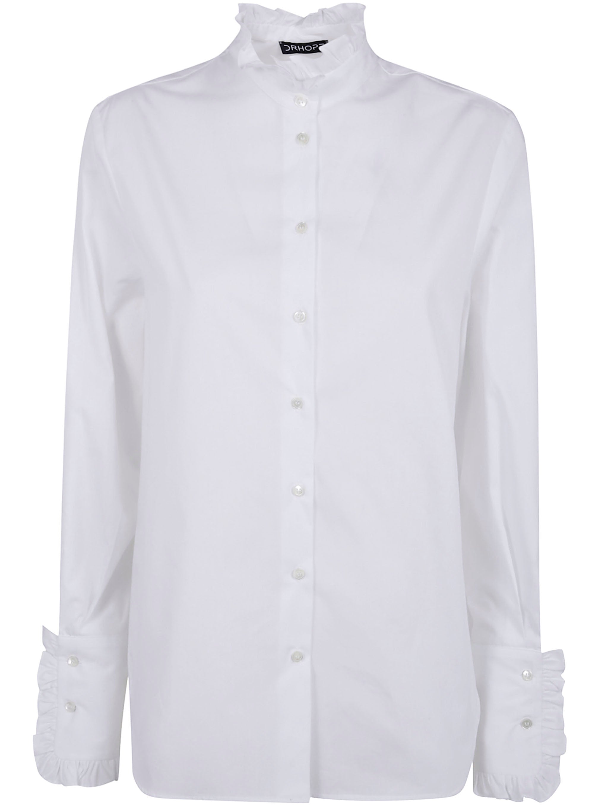DRHOPE Ruffled Cotton Shirt for Women