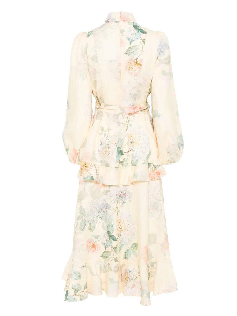 ZIMMERMANN Illuminate Peplum Midi Dress Size 0