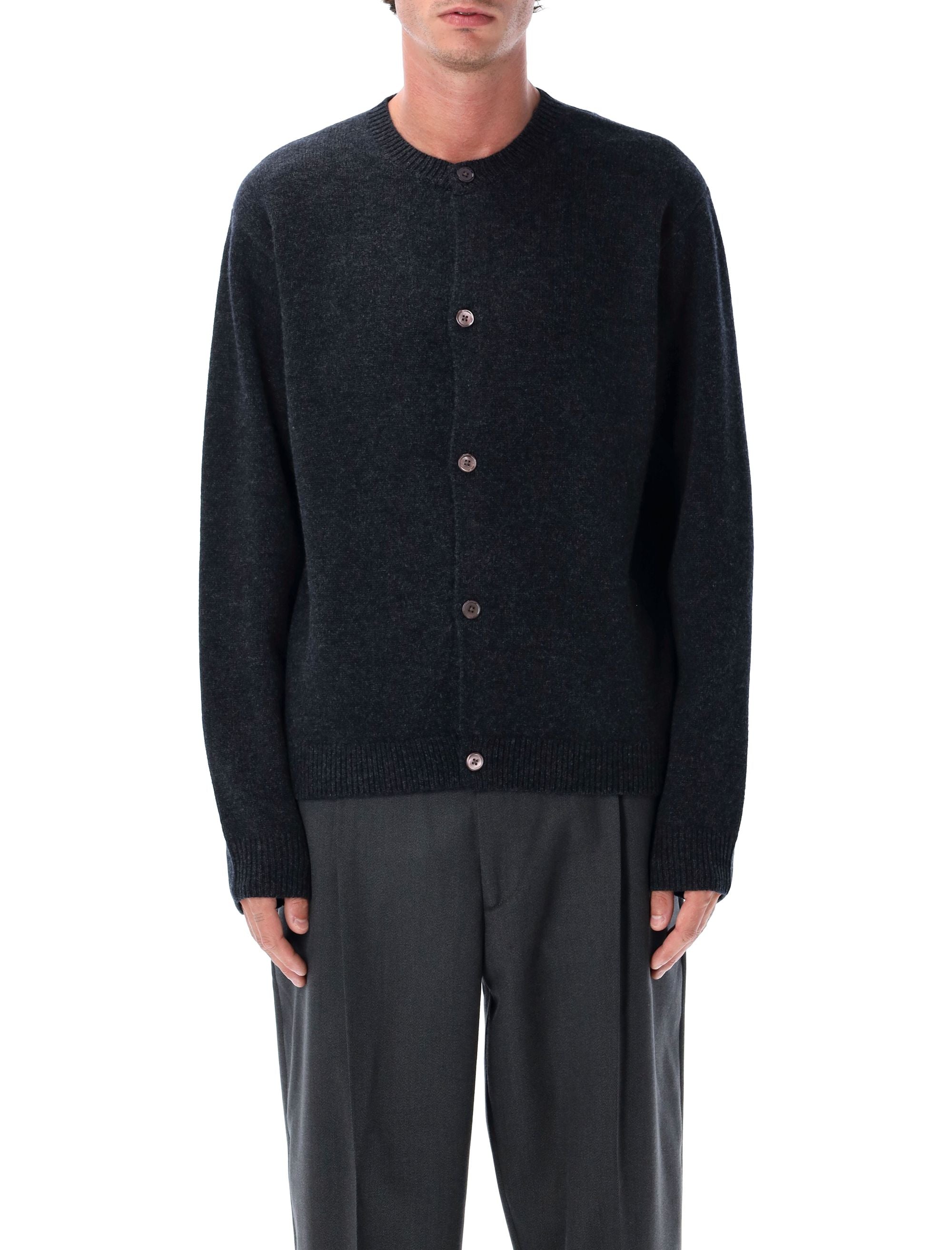 BERNER KÜHL Men's Dark Grey Boiled Wool Cardigan - Size L