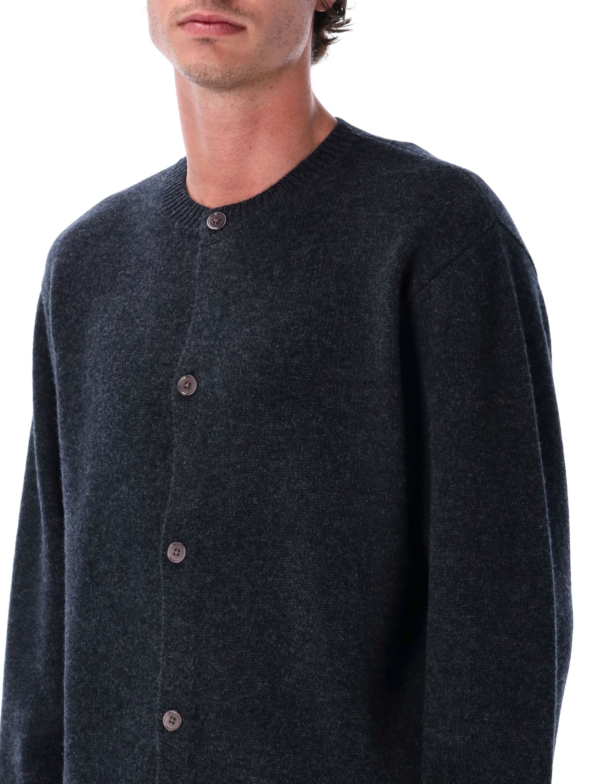 BERNER KÜHL Men's Dark Grey Boiled Wool Cardigan - Size L