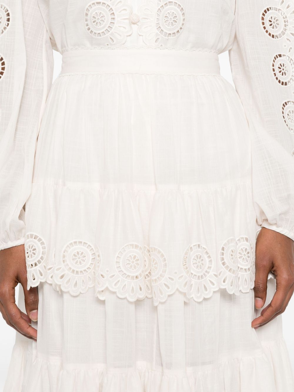 ZIMMERMANN Embroidered A-Line Midi Skirt