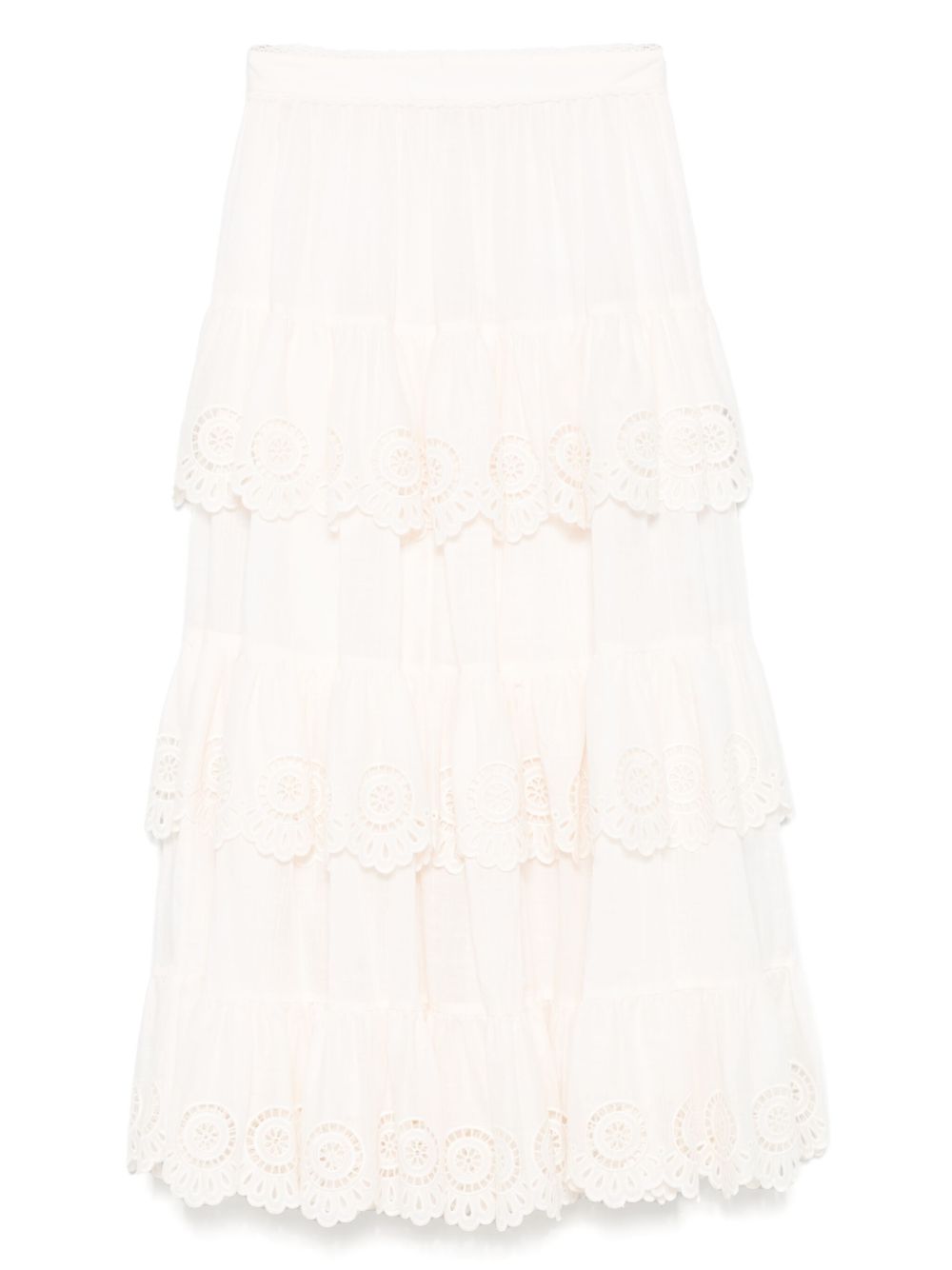 ZIMMERMANN Embroidered A-Line Midi Skirt