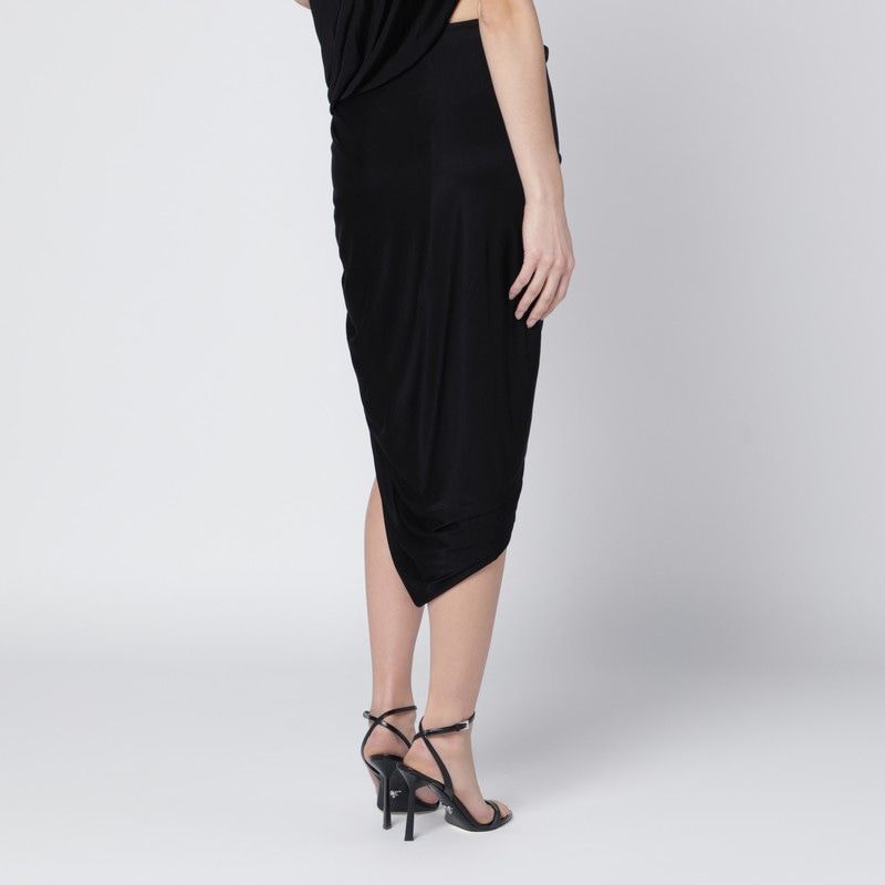 FRANCESCO MURANO Draped Black Stretch Mini T-Shirt Skirt