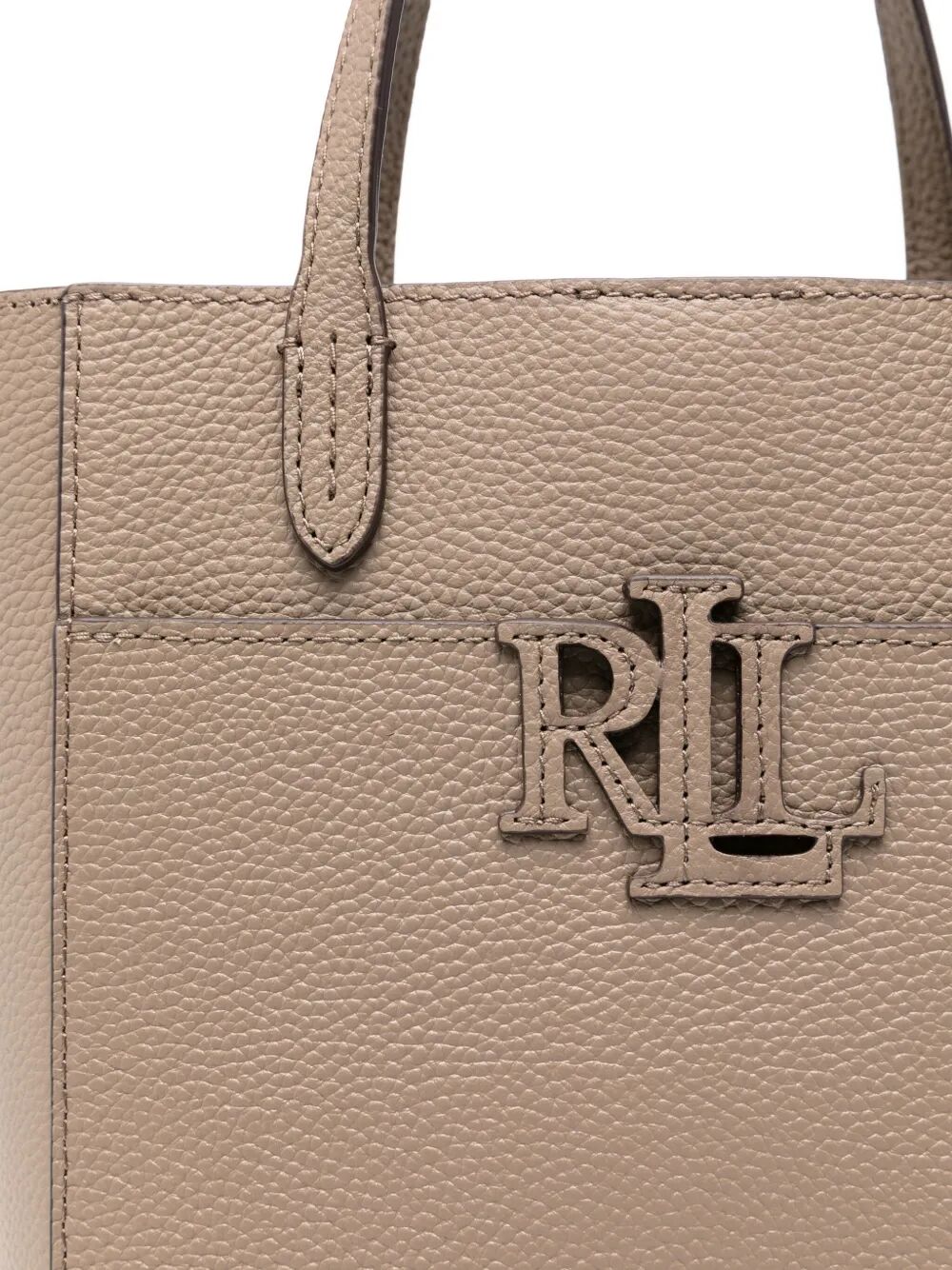 LAUREN RALPH LAUREN Mini Pebbled Leather Tote Handbag