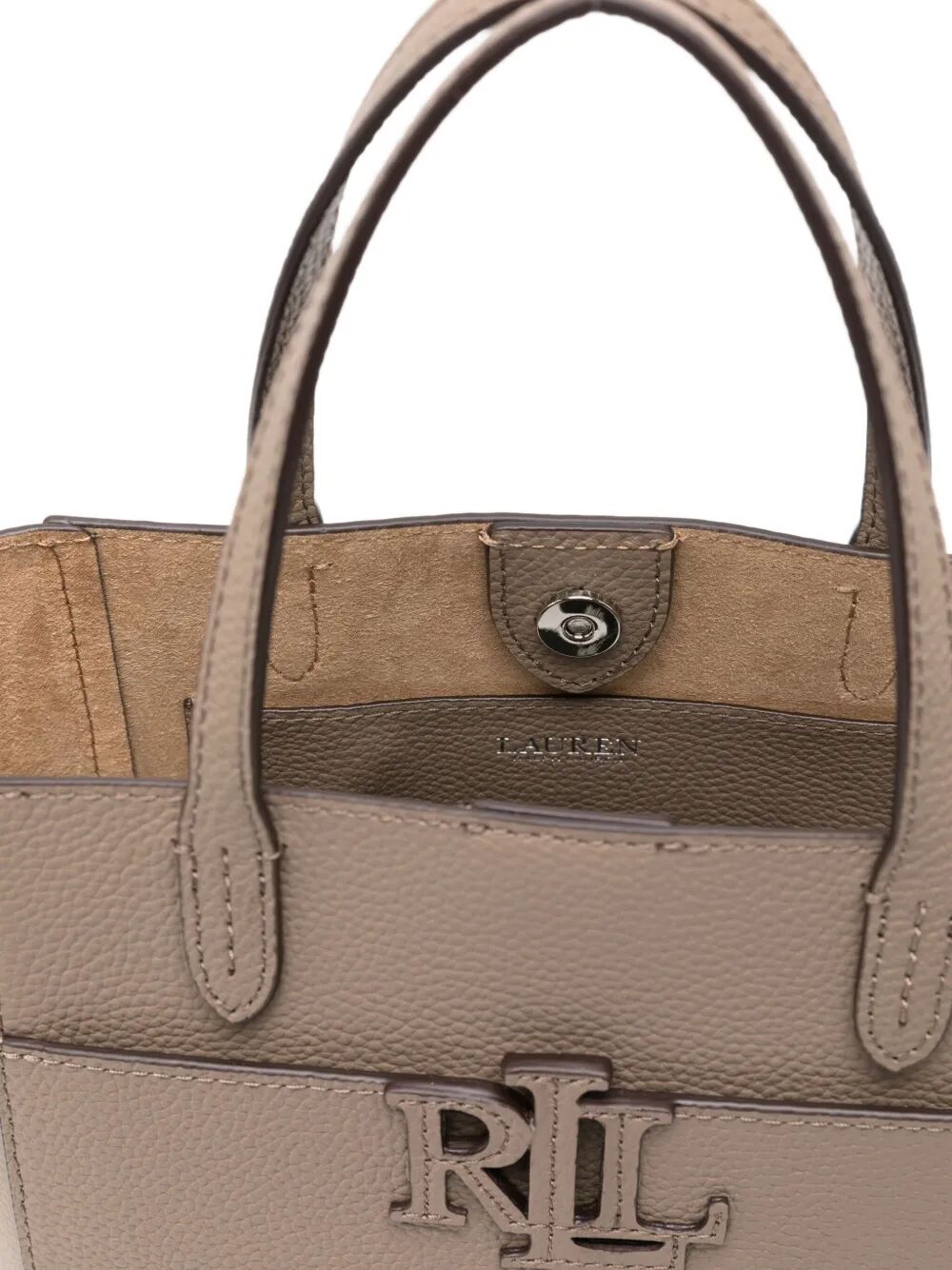 LAUREN RALPH LAUREN Mini Pebbled Leather Tote Handbag