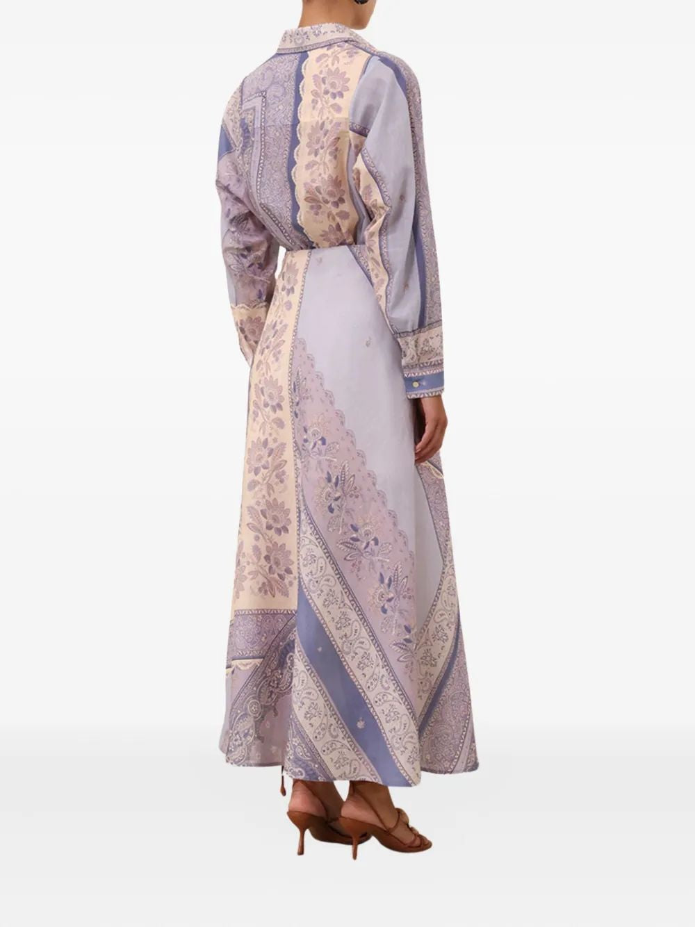 ZIMMERMANN Mixed-Print Button-Up Shirt