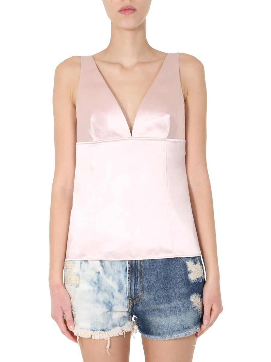 GIVENCHY V-Neck Adjustable Shoulder Top
