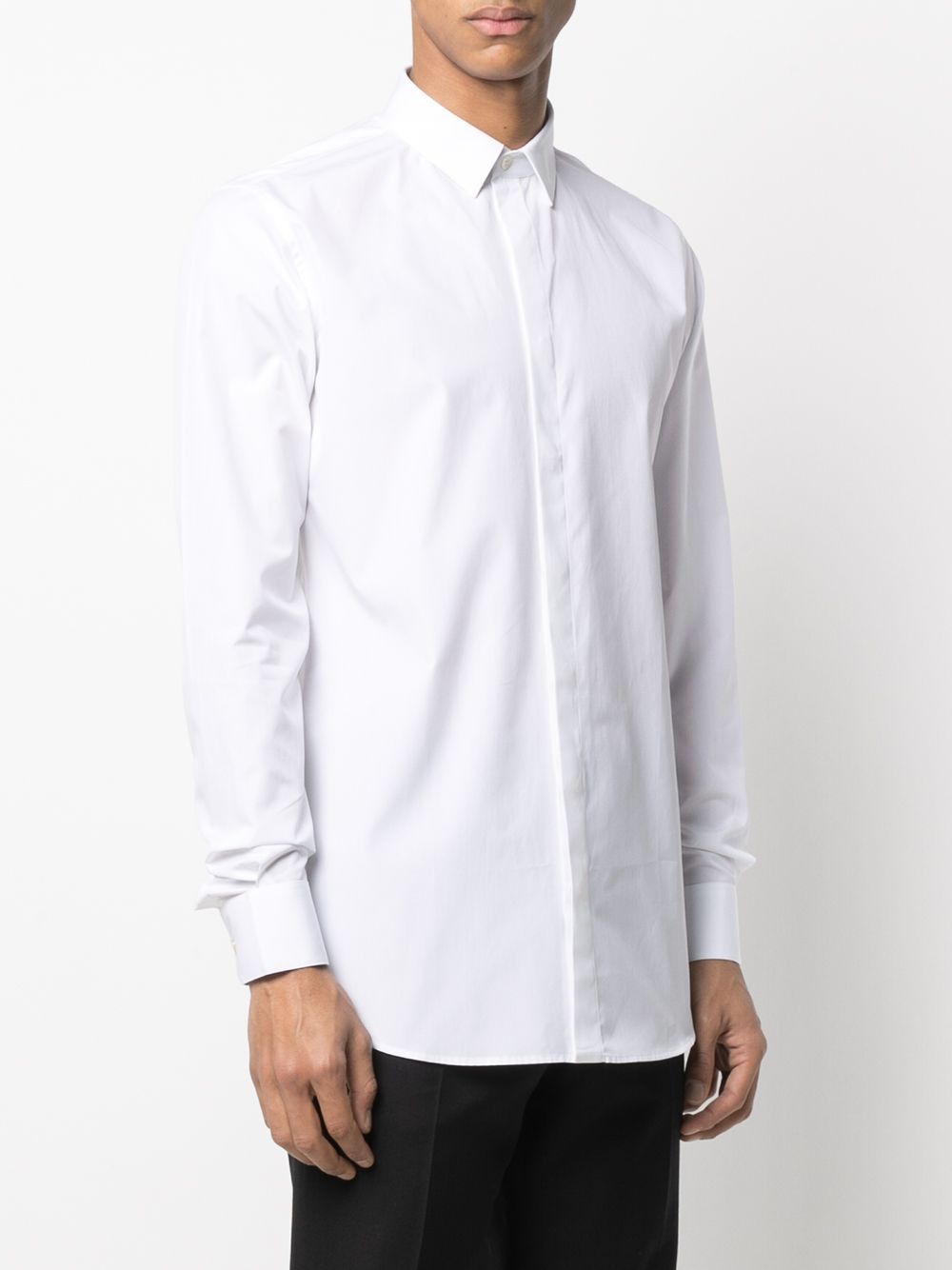 SAINT LAURENT Skinny Fit Cotton Poplin Shirt for Men