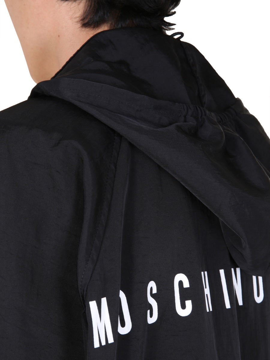 MOSCHINO Hooded Front Zip Wind Jacket for Men