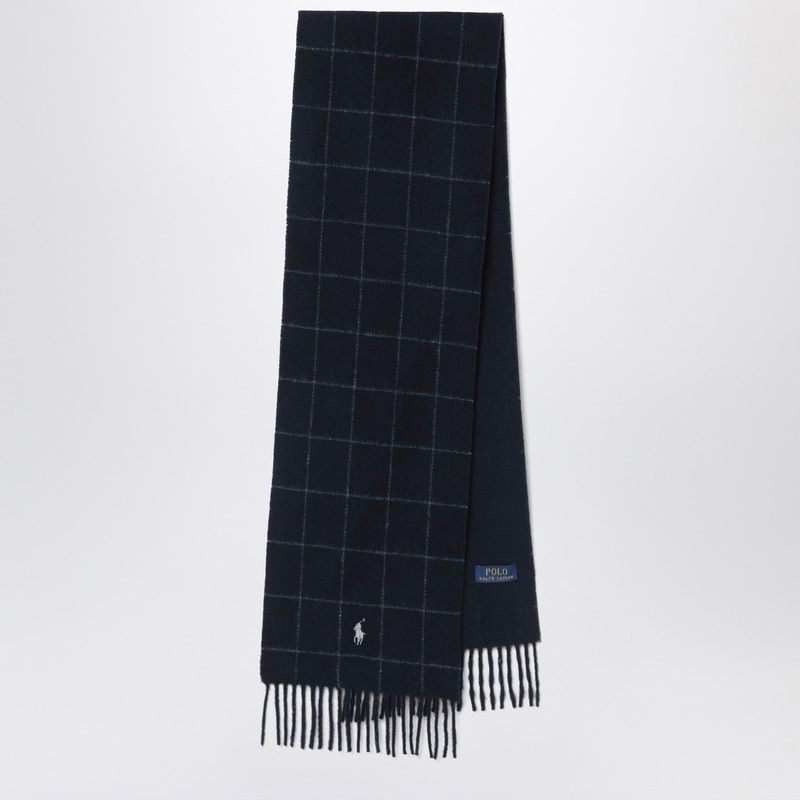 POLO RALPH LAUREN Checkered Design Scarf with Logo Embroidery