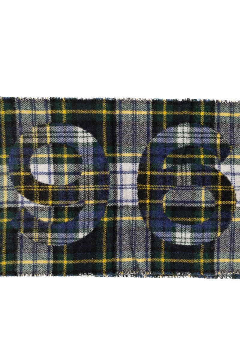 POLO RALPH LAUREN Wool Blend Check Scarf with Fringed Ends - 186 x 30 cm