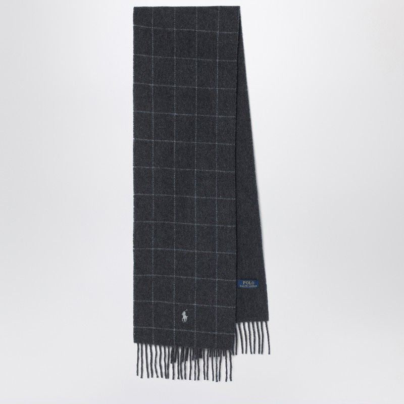 POLO RALPH LAUREN Checkered Design Scarf with Logo Embroidery