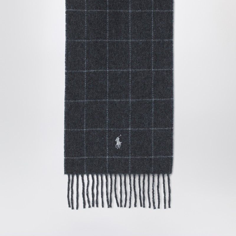 POLO RALPH LAUREN Checkered Design Scarf with Logo Embroidery