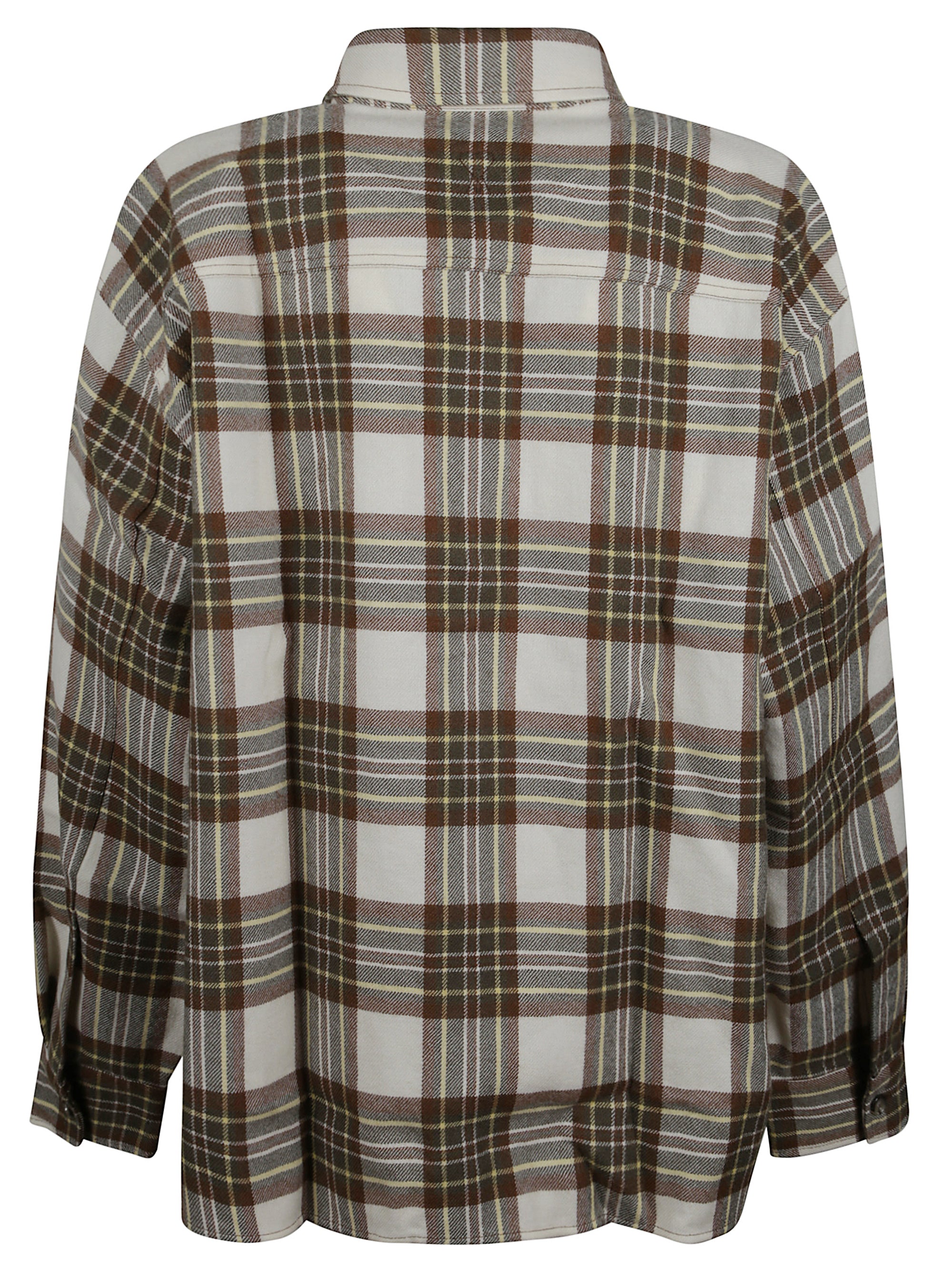 Ami Paris Check Button-Up Shirt with Collar and Pockets