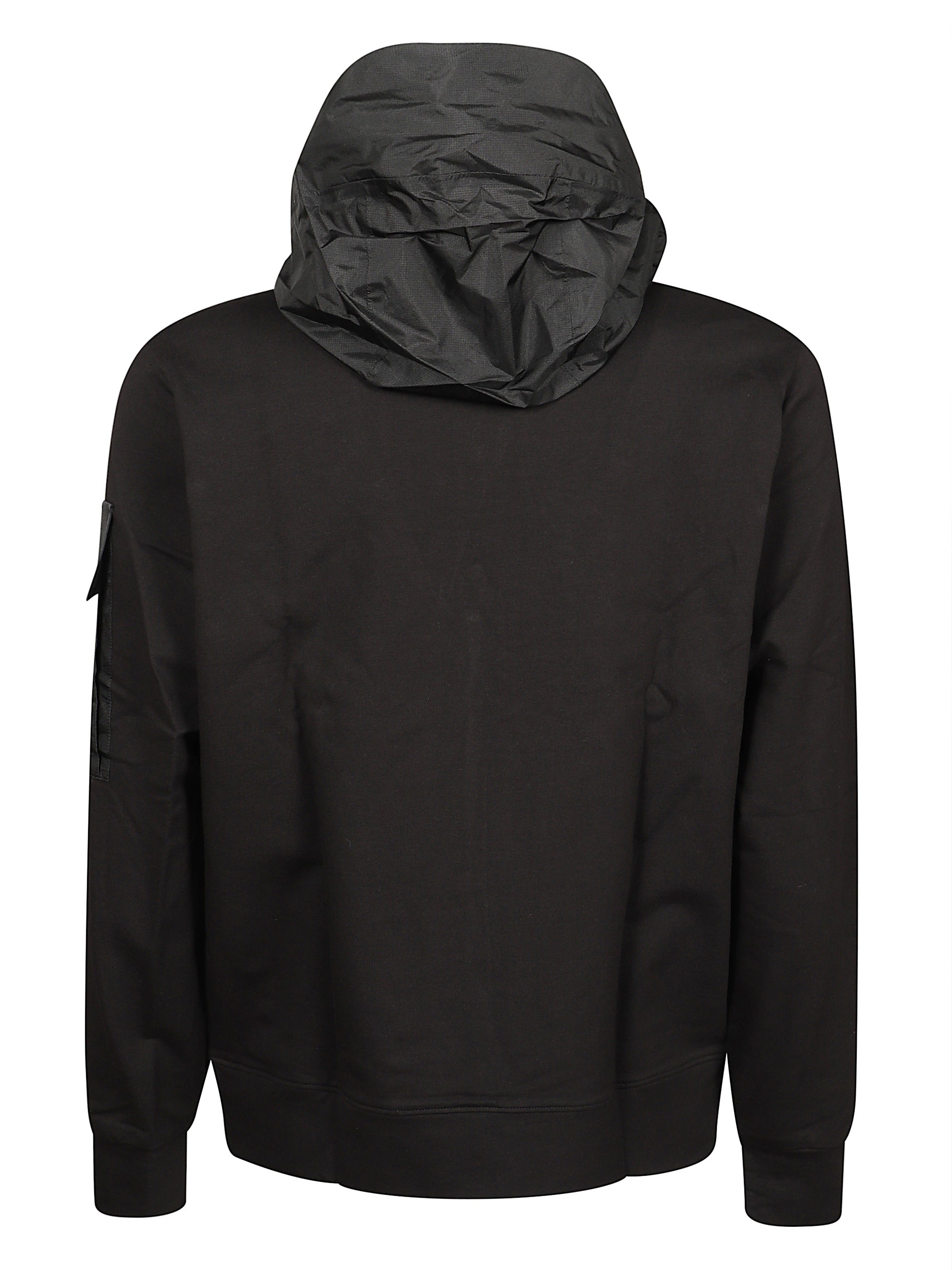 C.P. COMPANY Zip Fastening Hooded Sweatshirt with Logo Patch and Front Pockets