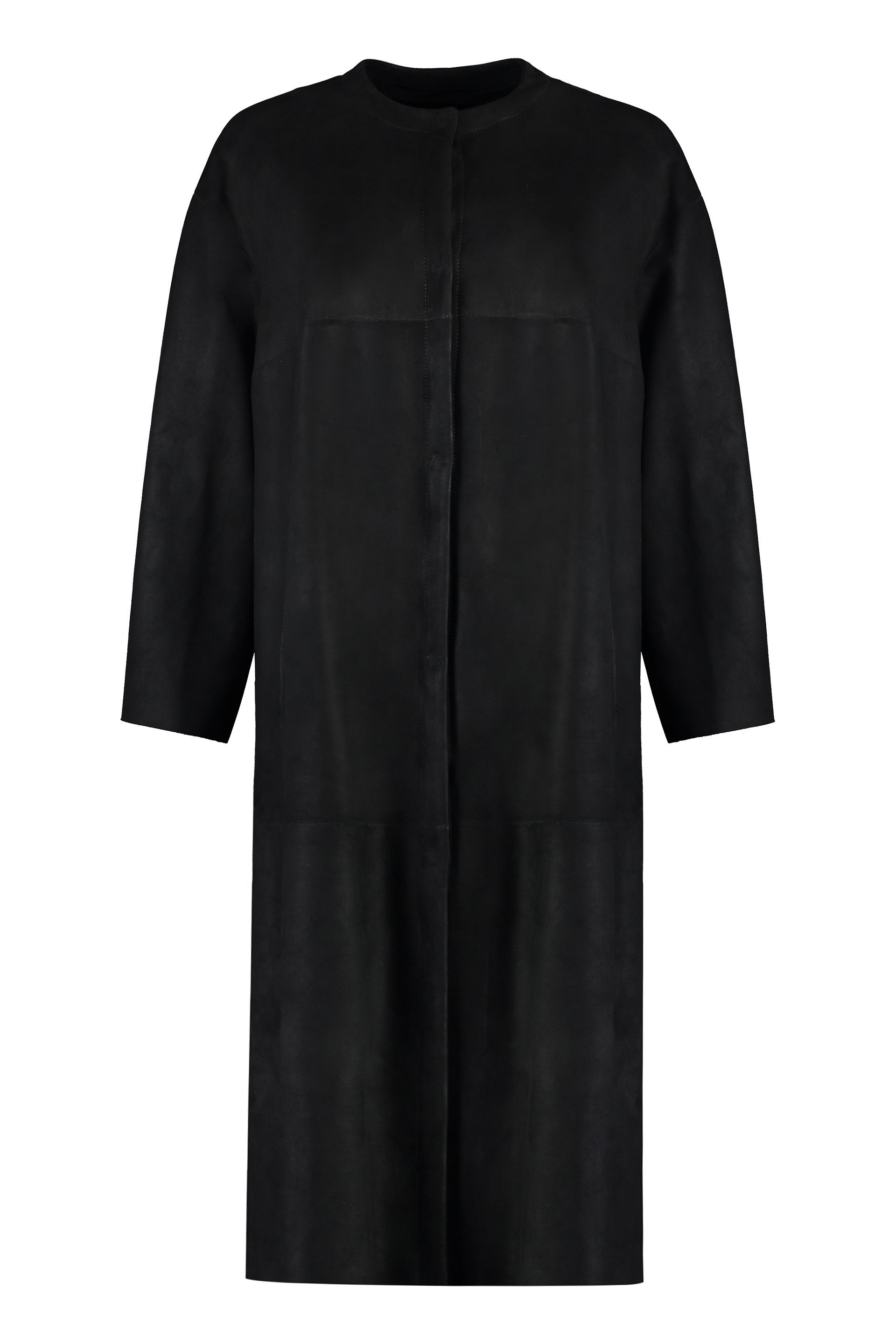 SALVATORE SANTORO Suede Jacket with Double Back Slit and Front Pockets