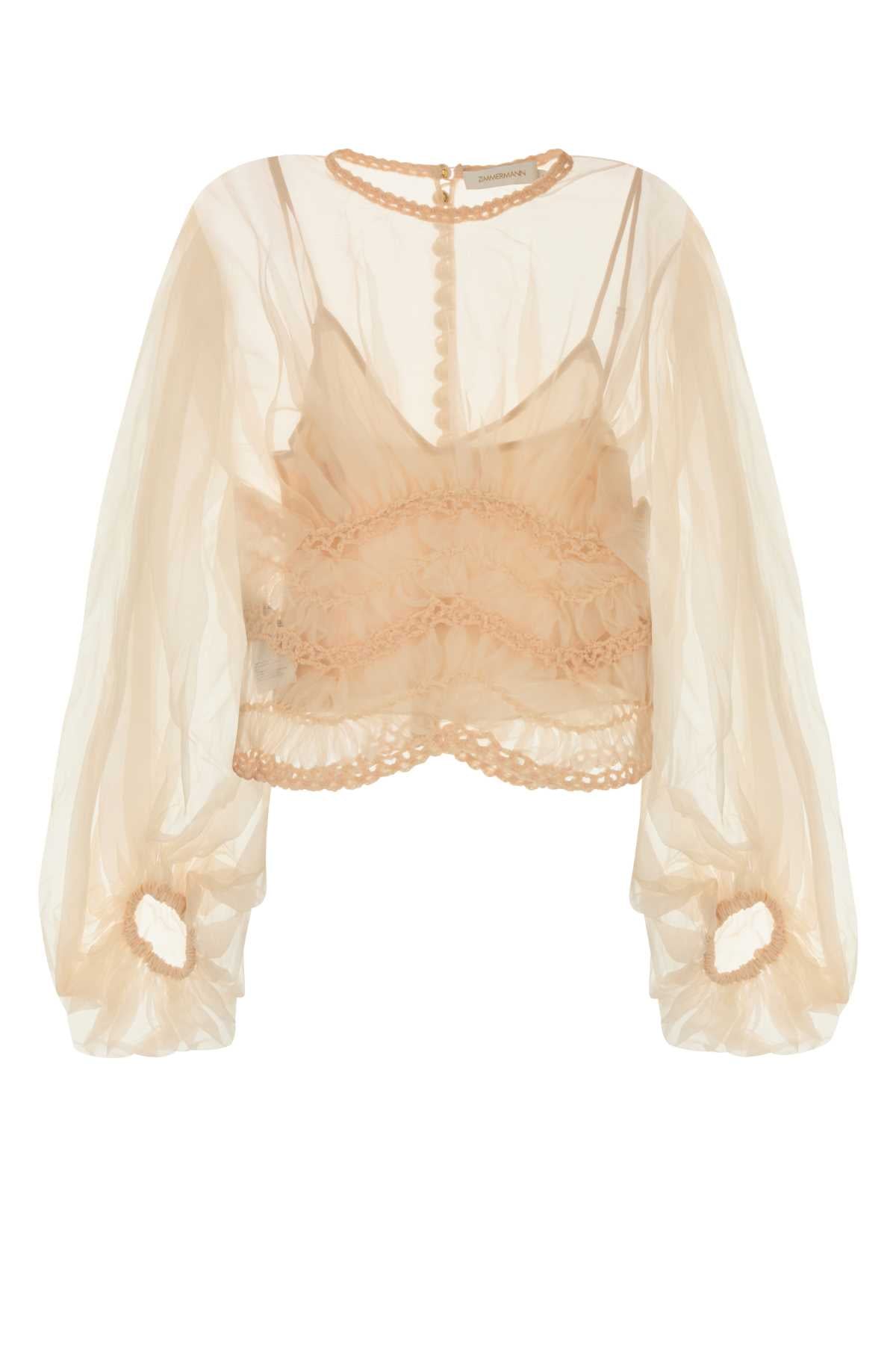 ZIMMERMANN Silk Illuminate Blouse with Macrame Bodice