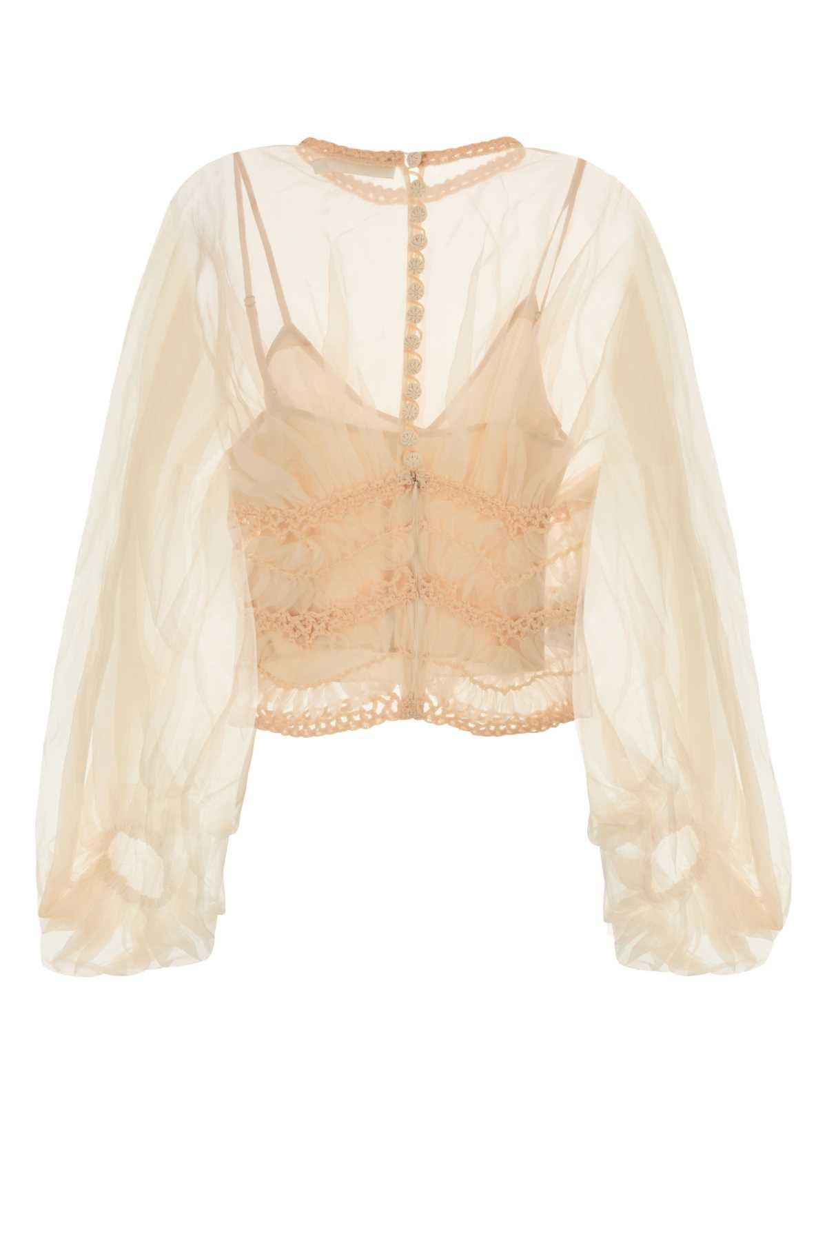 ZIMMERMANN Silk Illuminate Blouse with Macrame Bodice
