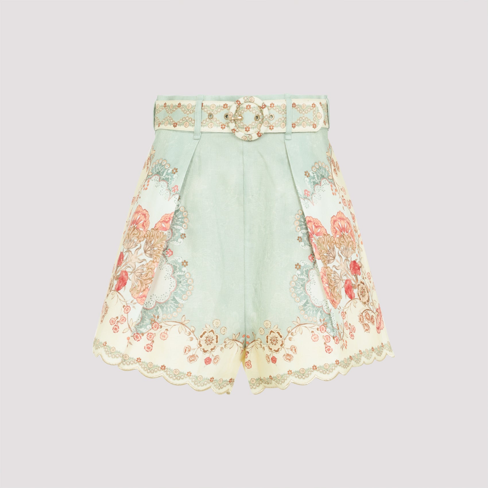 ZIMMERMANN Floral Mini Linen Daylight Tuck Short
