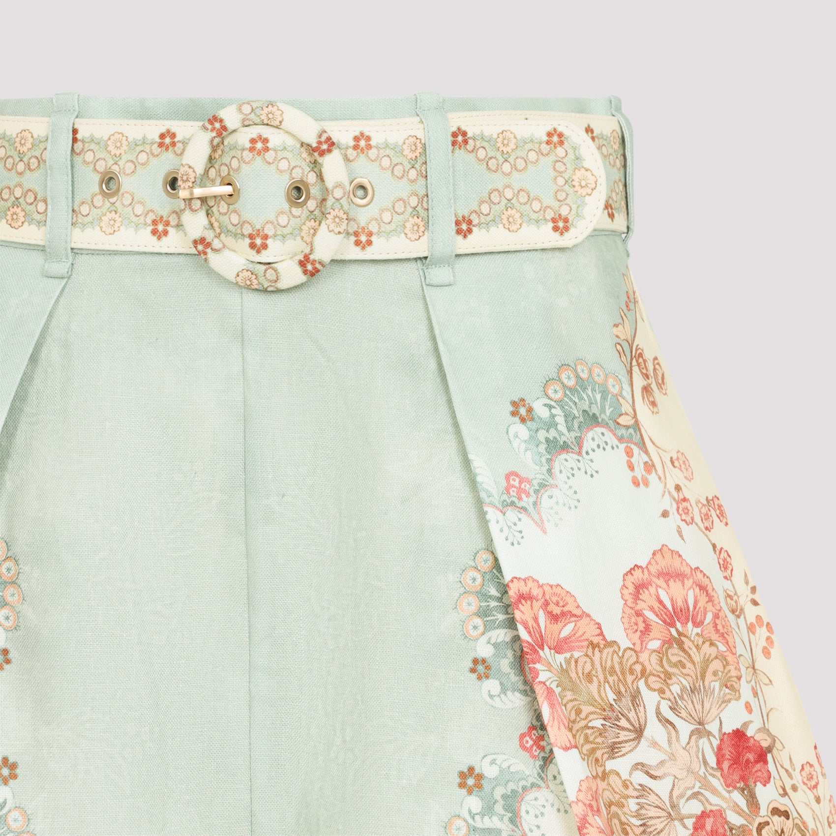 ZIMMERMANN Floral Mini Linen Daylight Tuck Short
