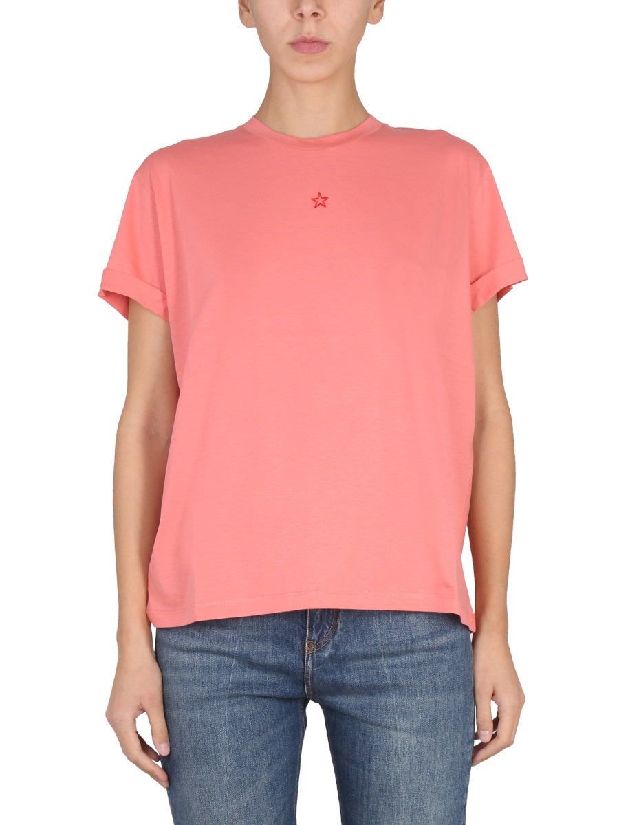 STELLA MCCARTNEY Crewneck T-Shirt with Front Logo Embroidery