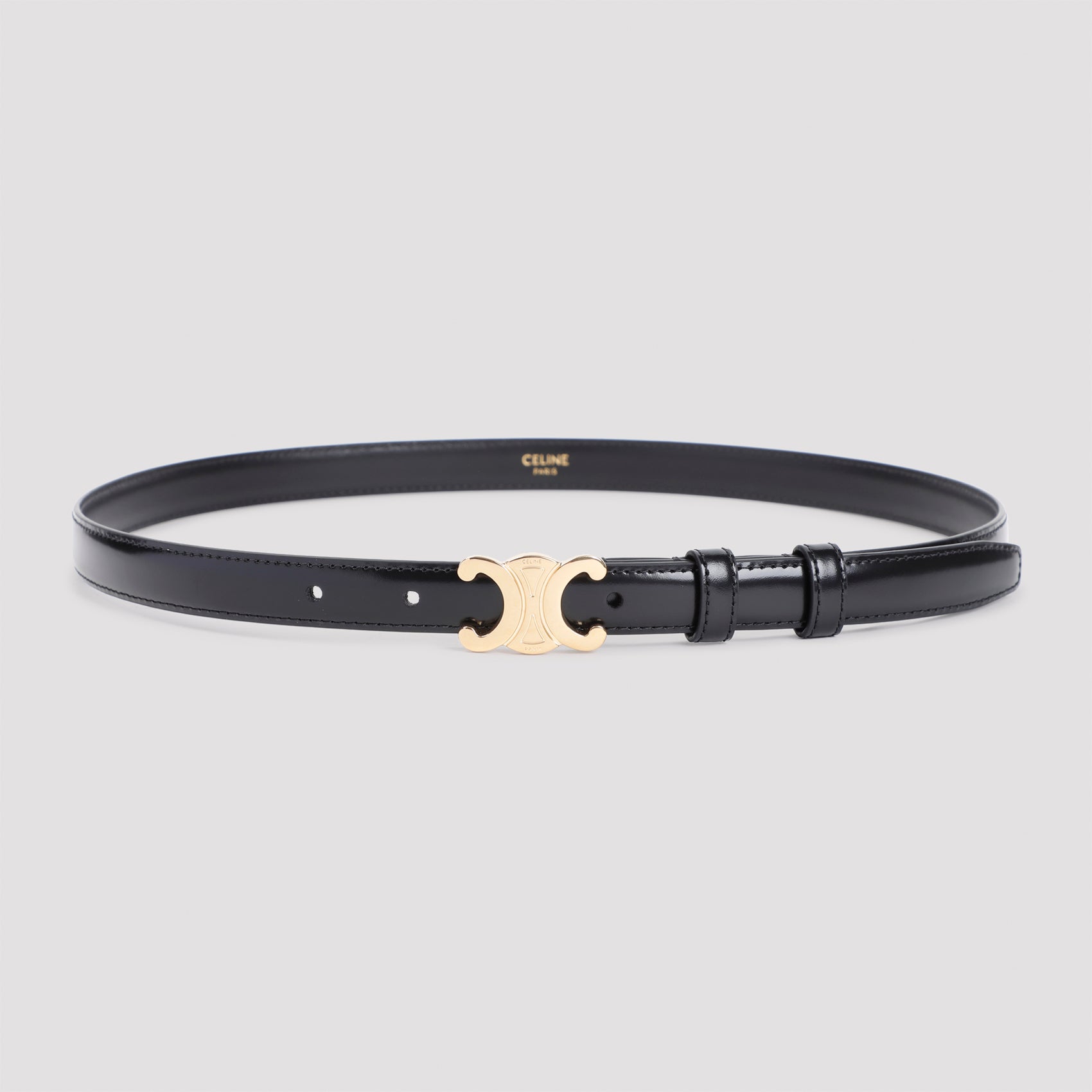 CELINE Elegance Leather Belt with Signature Buckle
