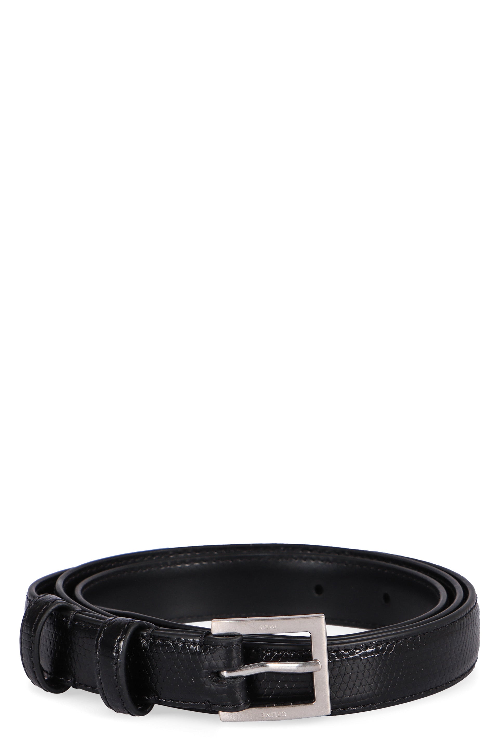 CELINE Leather Hammered Belt - 2.5 cm Height