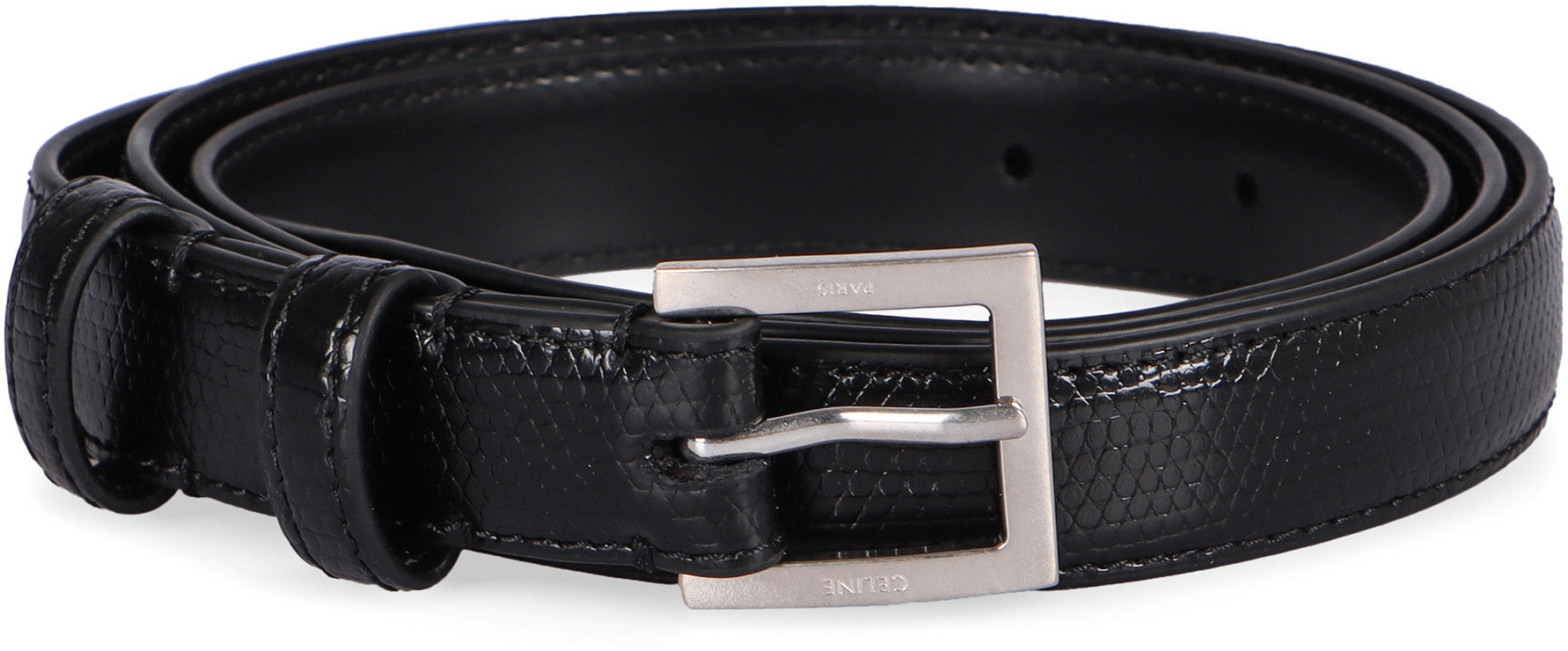 CELINE Leather Hammered Belt - 2.5 cm Height