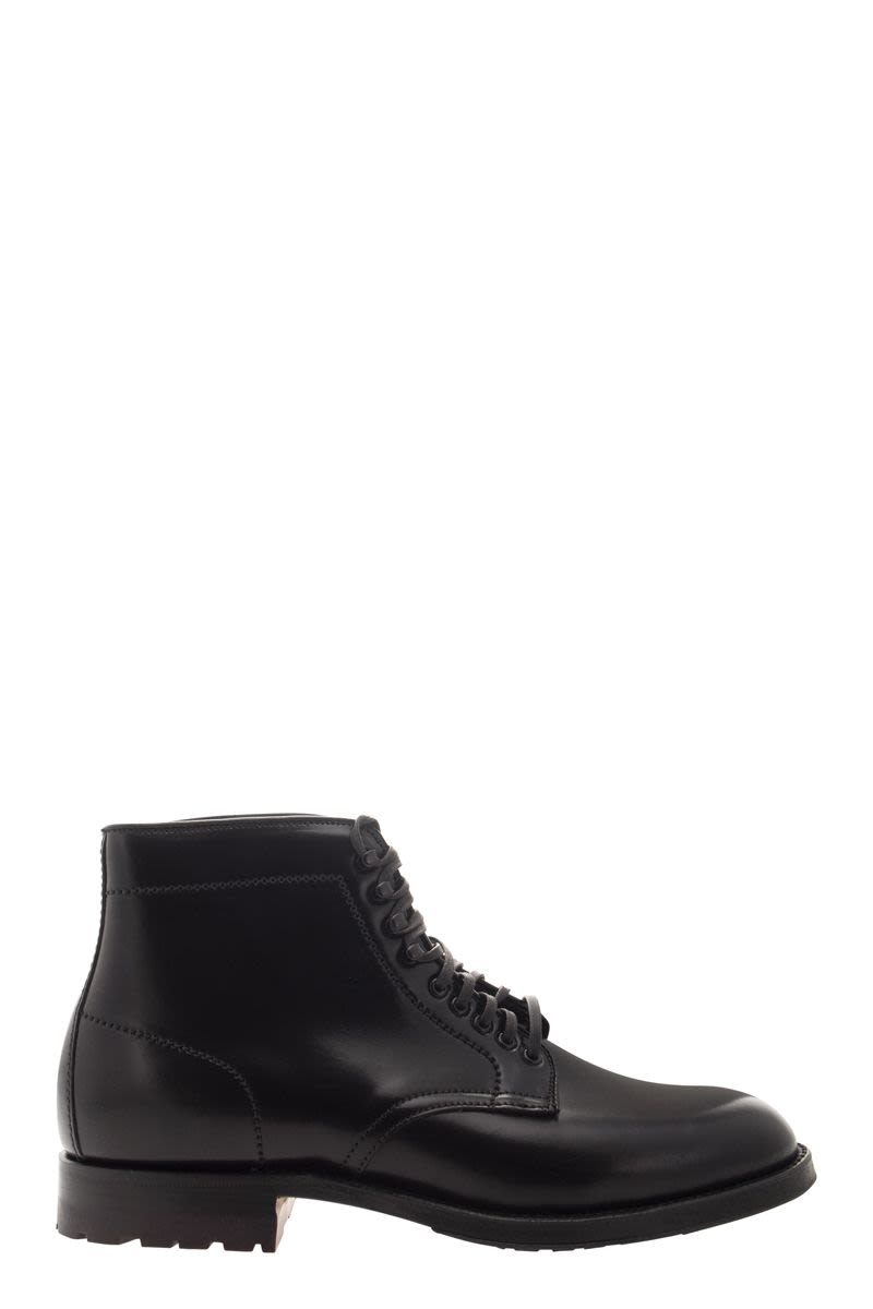 ALDEN Plain Toe Lace-Up Ankle Boot
