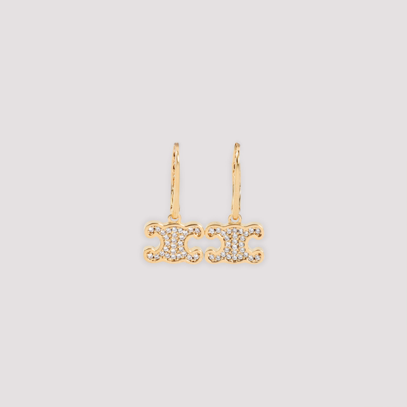 CELINE Rhinestone Hoop Earrings