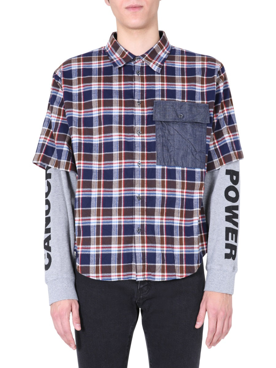 DSQUARED Double Sleeve Classic Collar Shirt for Men