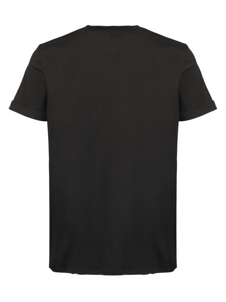 SAINT LAURENT Logo Print T-Shirt with Micro Ribbed Collar - Size M