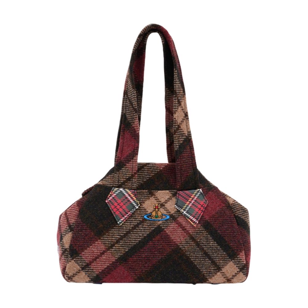 VIVIENNE WESTWOOD Medium Checkered Wool Purse