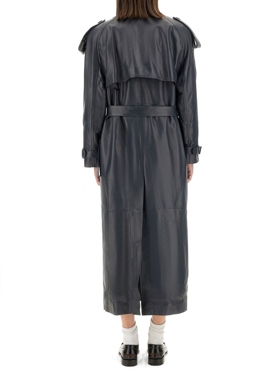 SALVATORE SANTORO Women's Leather Trench Jacket - Size 40