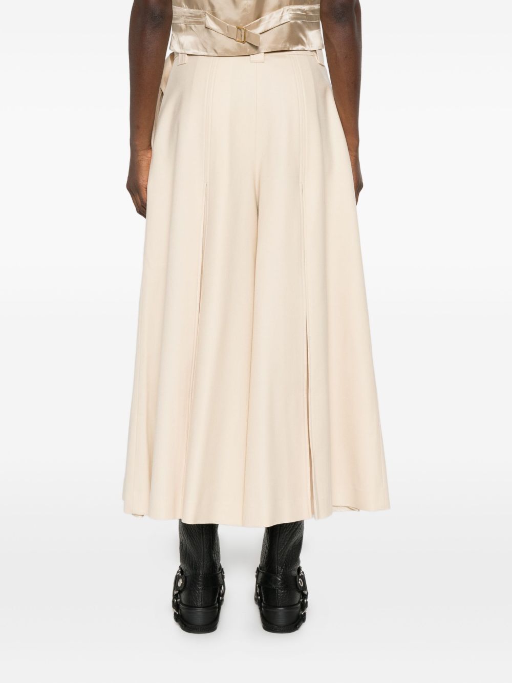 ZIMMERMANN Belted Wool-Blend Trousers with Pleat Detailing