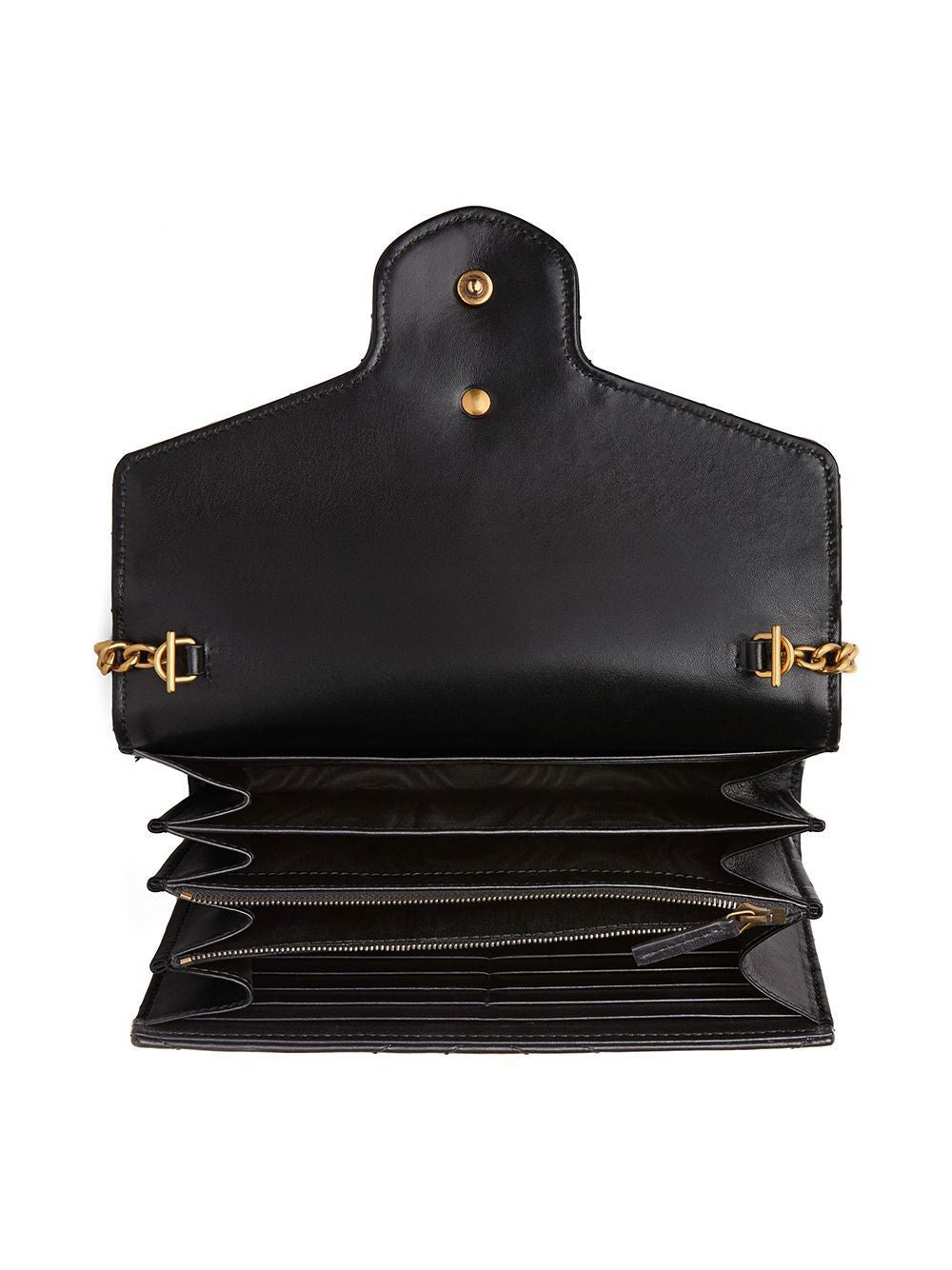 GUCCI Mini Quilted Leather Clutch with Chain - 12 cm x 20 cm x 4 cm