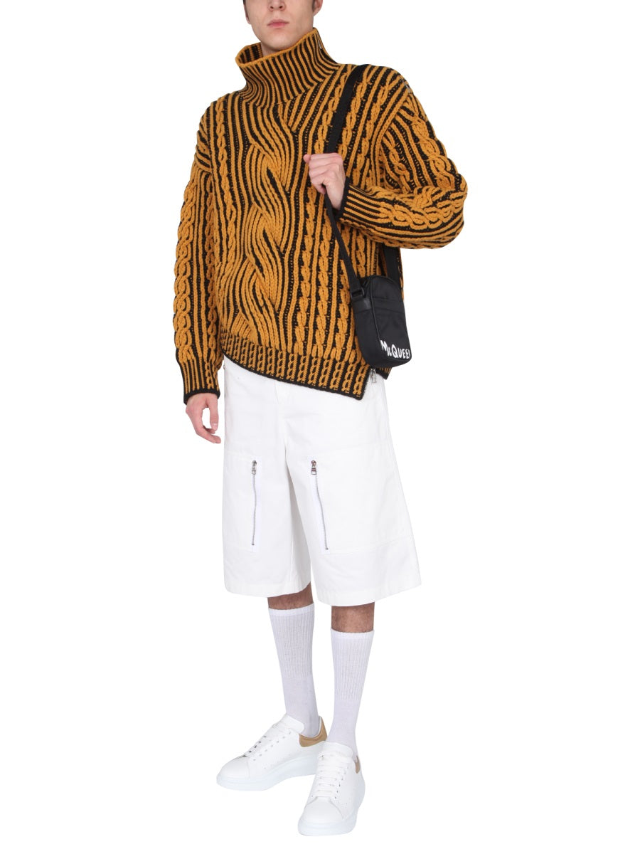 ALEXANDER McQUEEN Men's Japanese Gabardine Mini Shorts