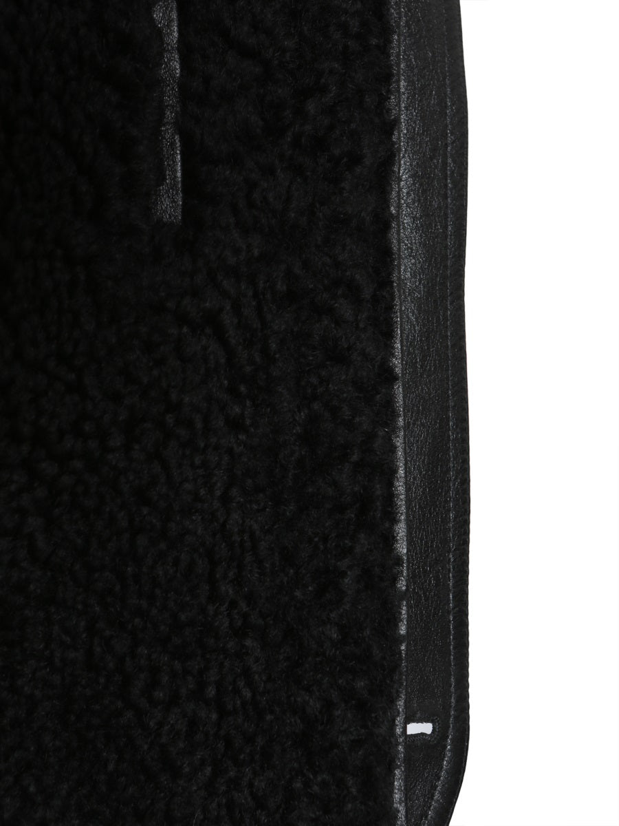 SAINT LAURENT Leather Bomber Jacket with Resealable Hood