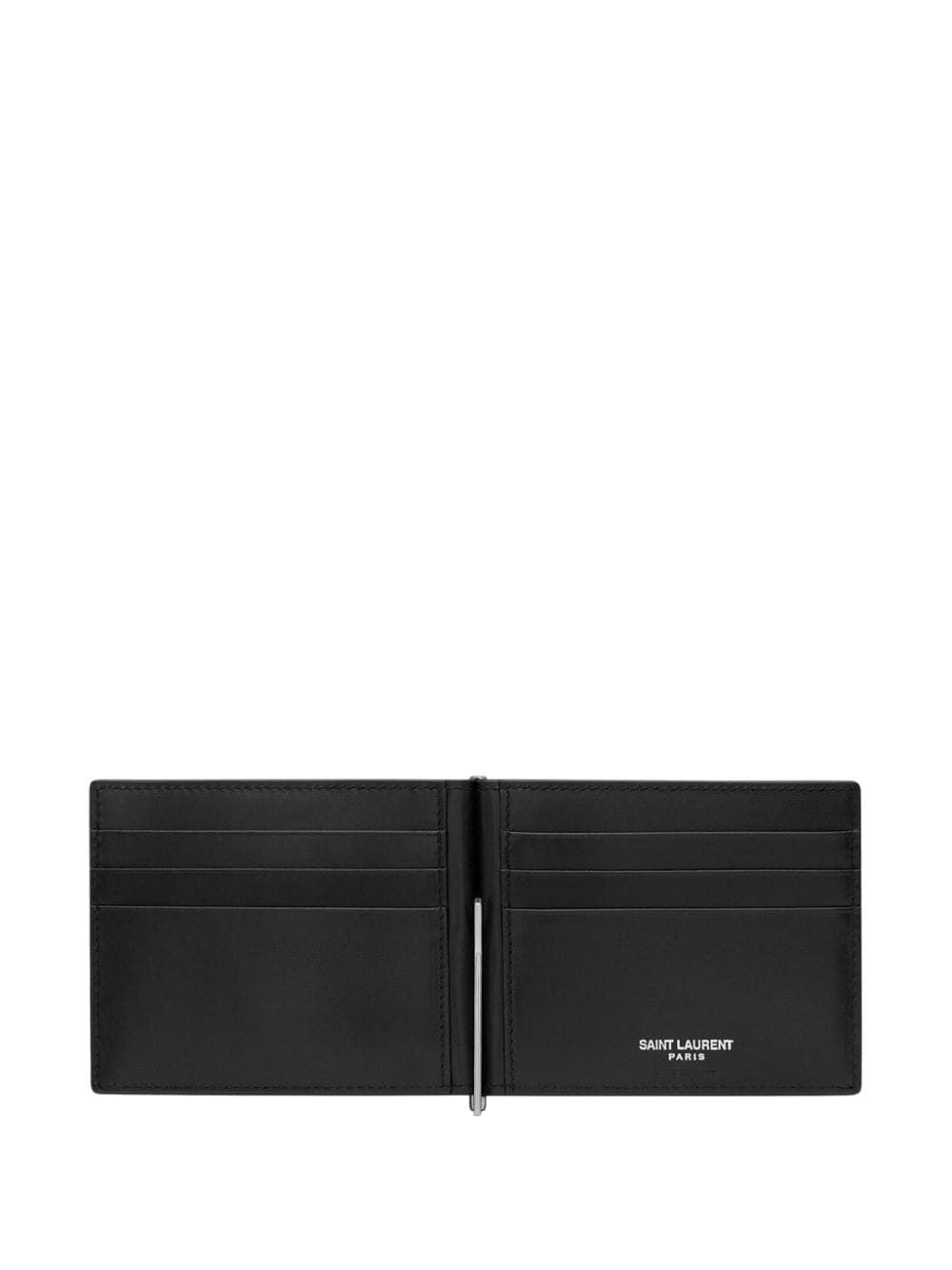 SAINT LAURENT Leather Card Holder - Mini Design for Men